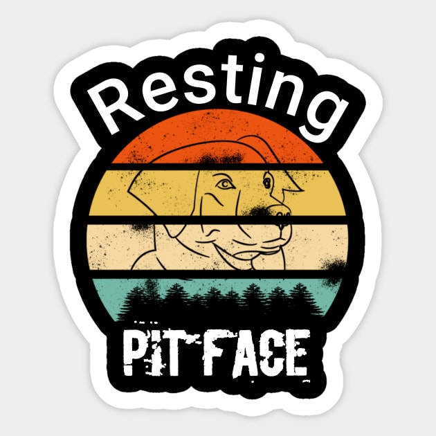 Vintage resting pit face dog shirt Sticker by FouadBelbachir46